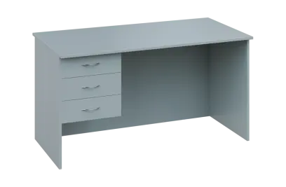 CPL 28 - 14Z13 stůl kancelářský, 3-zásuvkový, levý, dřevěná podnož, deska 25 mm, široký 1400 mm, šedá